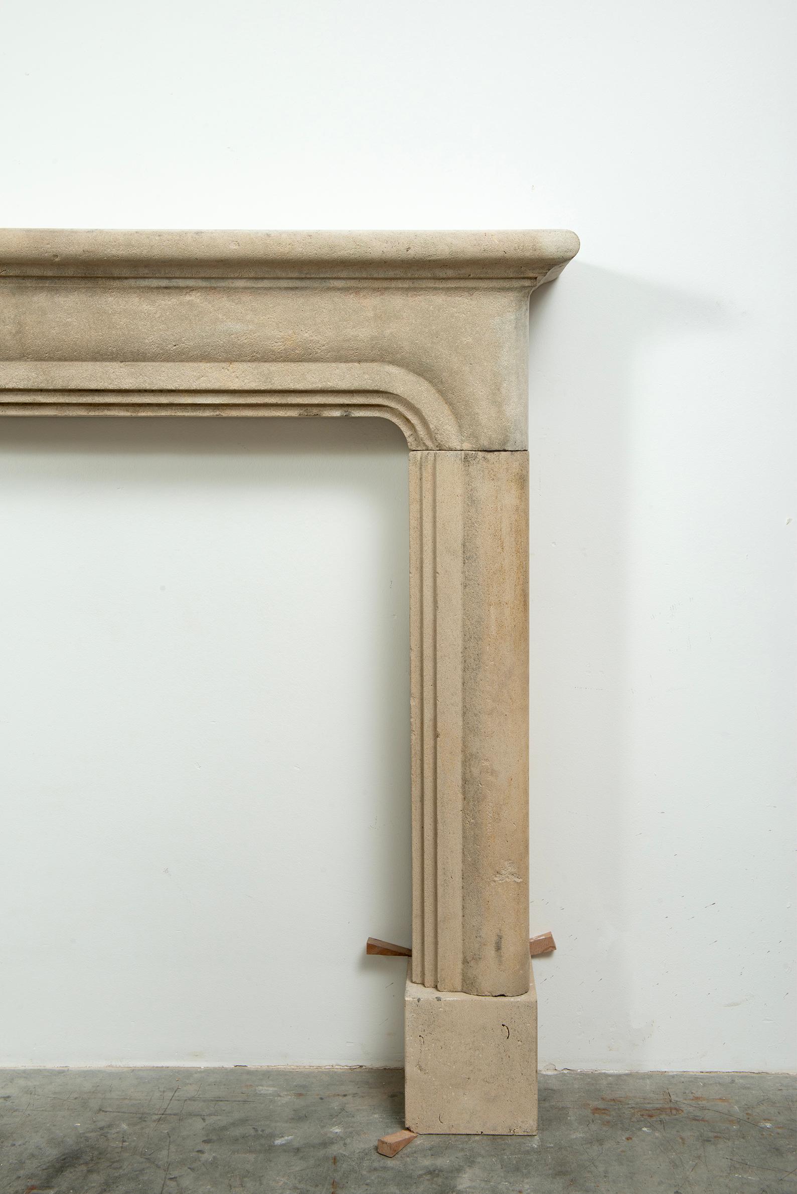 French Limestone Fireplace Mantel For Sale 1