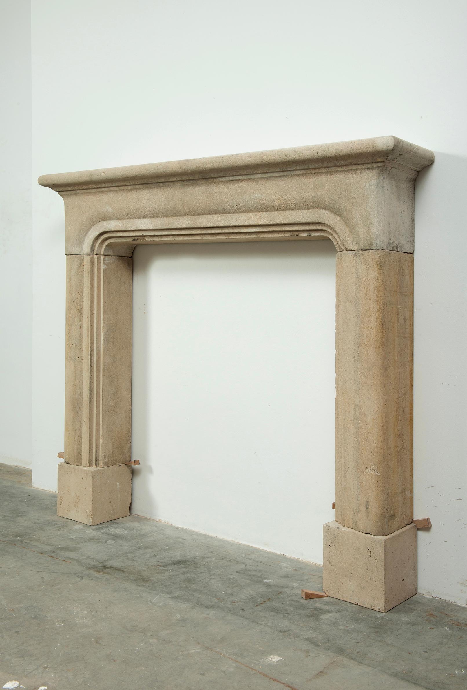 French Limestone Fireplace Mantel For Sale 2