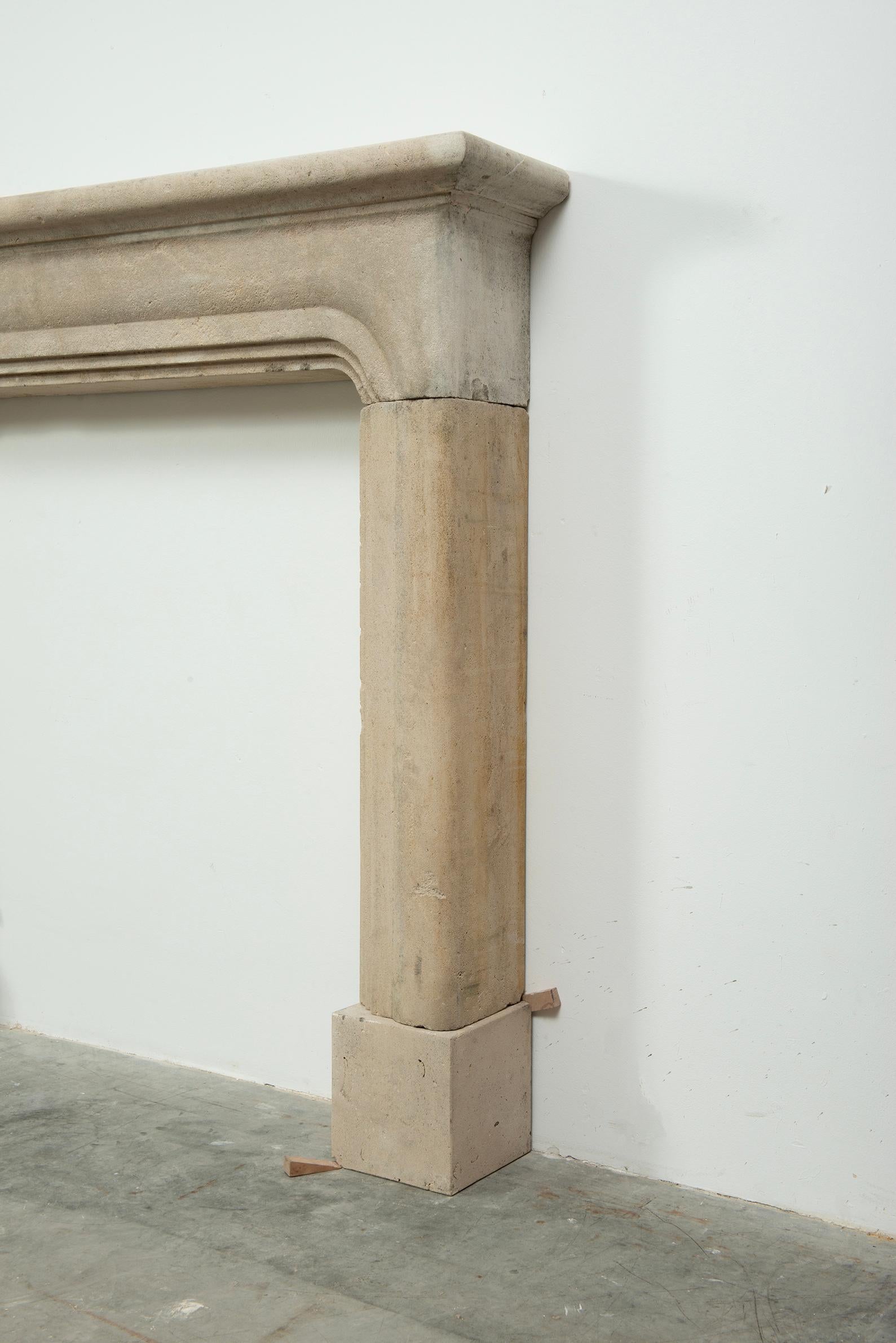 French Limestone Fireplace Mantel For Sale 3