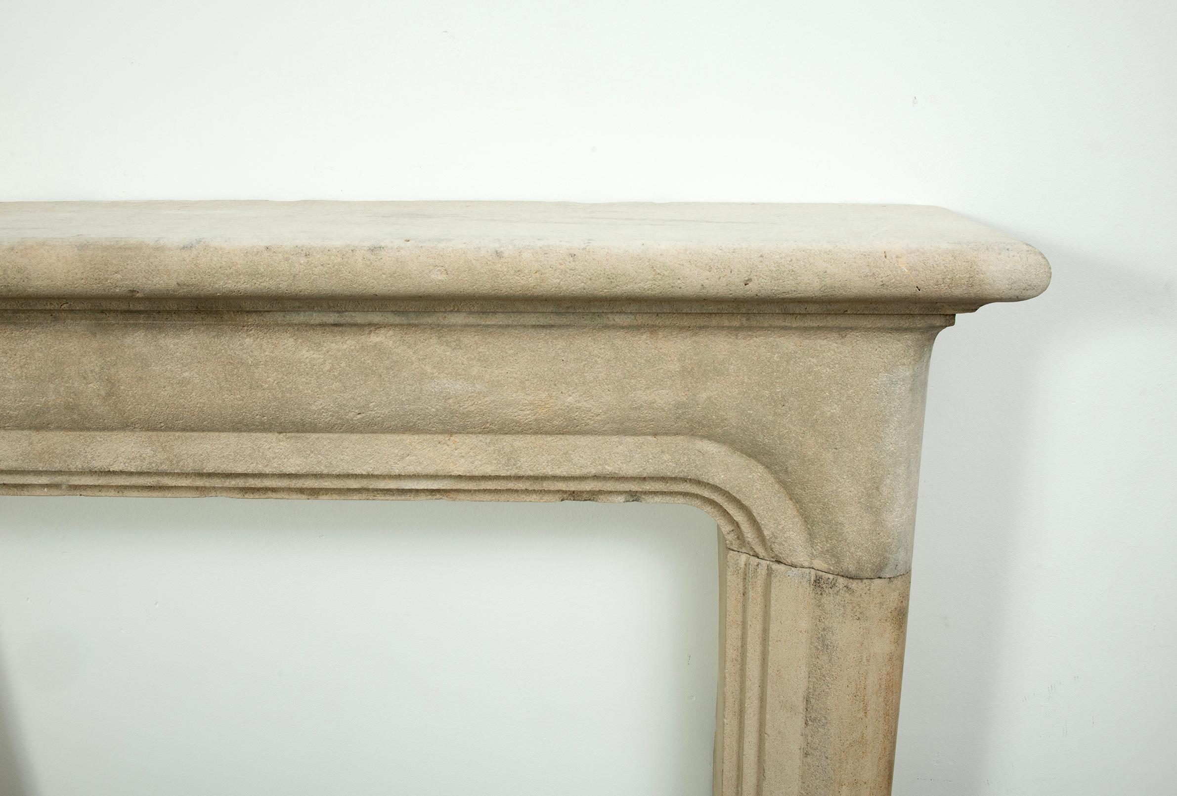 French Limestone Fireplace Mantel For Sale 6