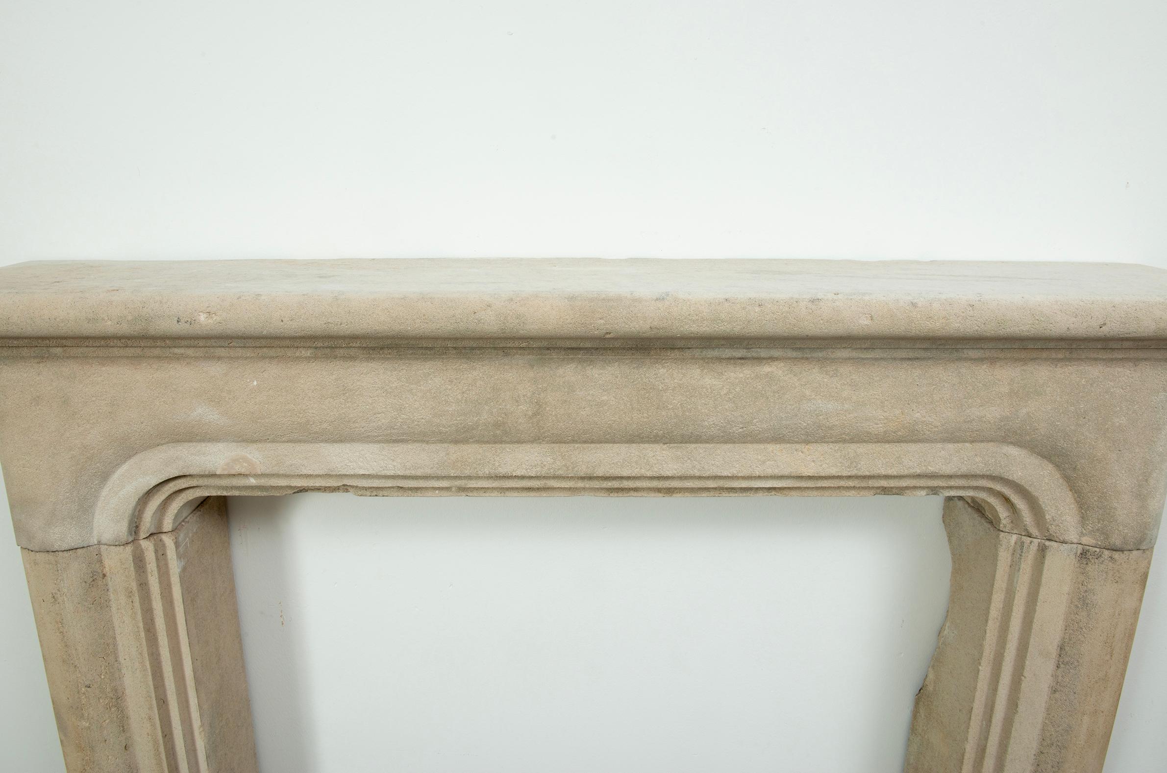 French Limestone Fireplace Mantel For Sale 5