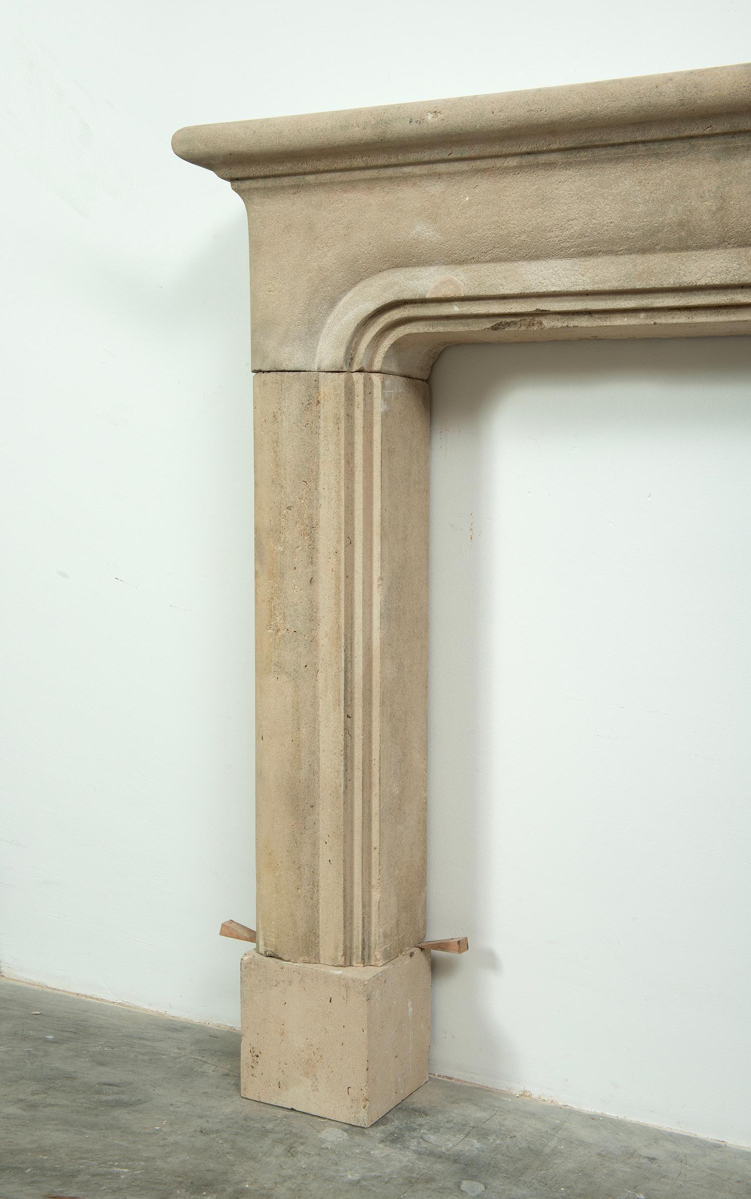 French Limestone Fireplace Mantel For Sale 4