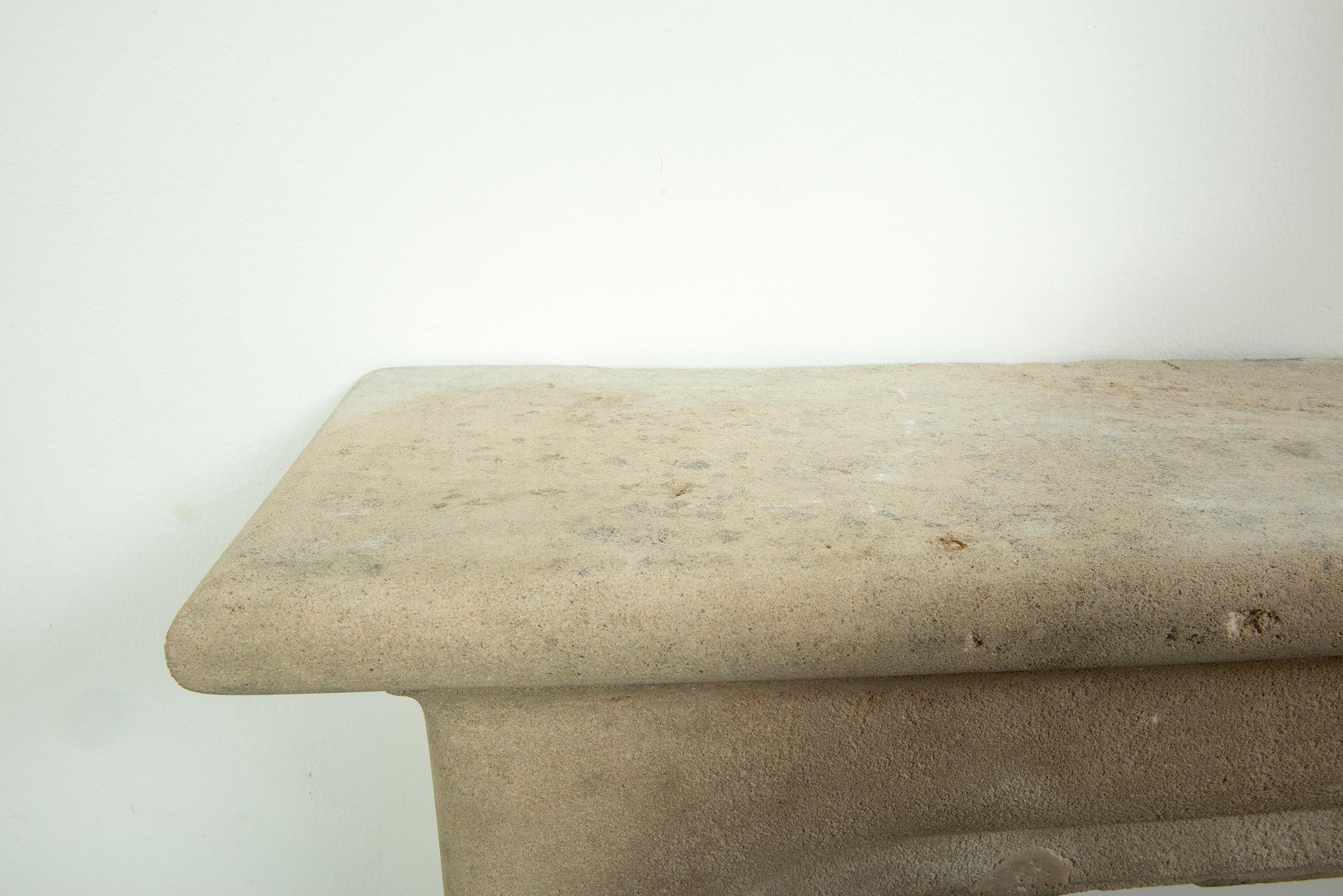 French Limestone Fireplace Mantel For Sale 7