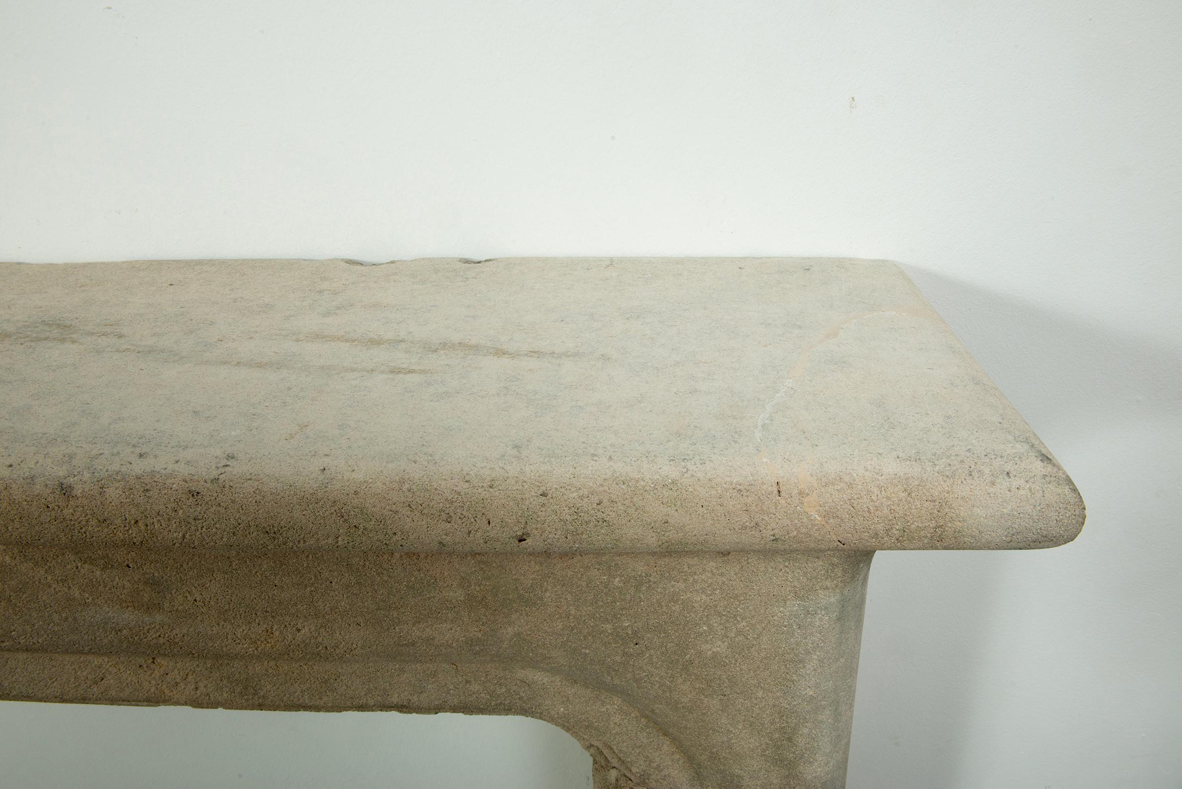 French Limestone Fireplace Mantel For Sale 9