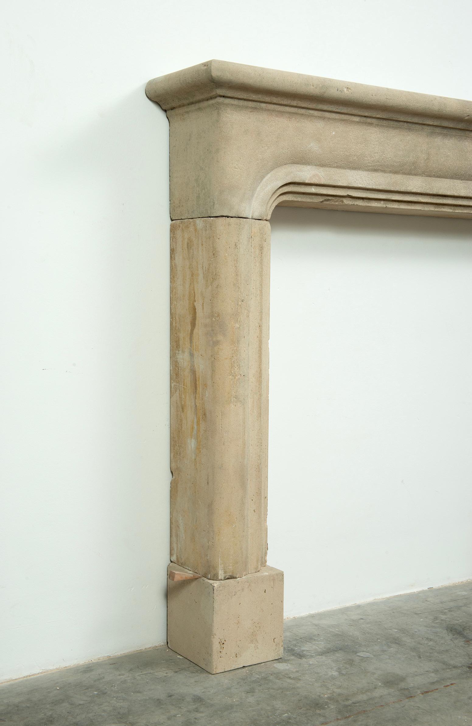 French Limestone Fireplace Mantel For Sale 12