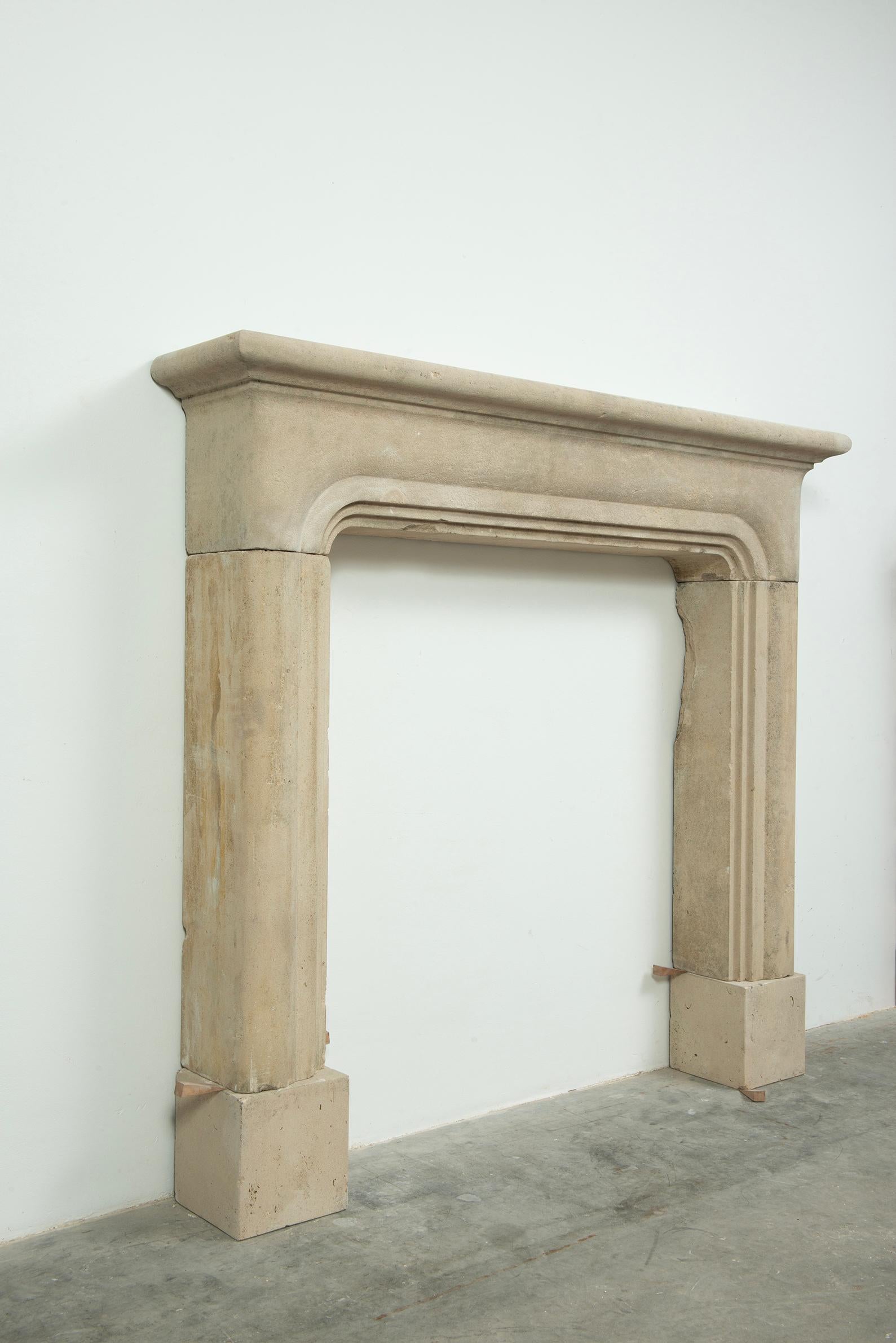 French Limestone Fireplace Mantel For Sale 11