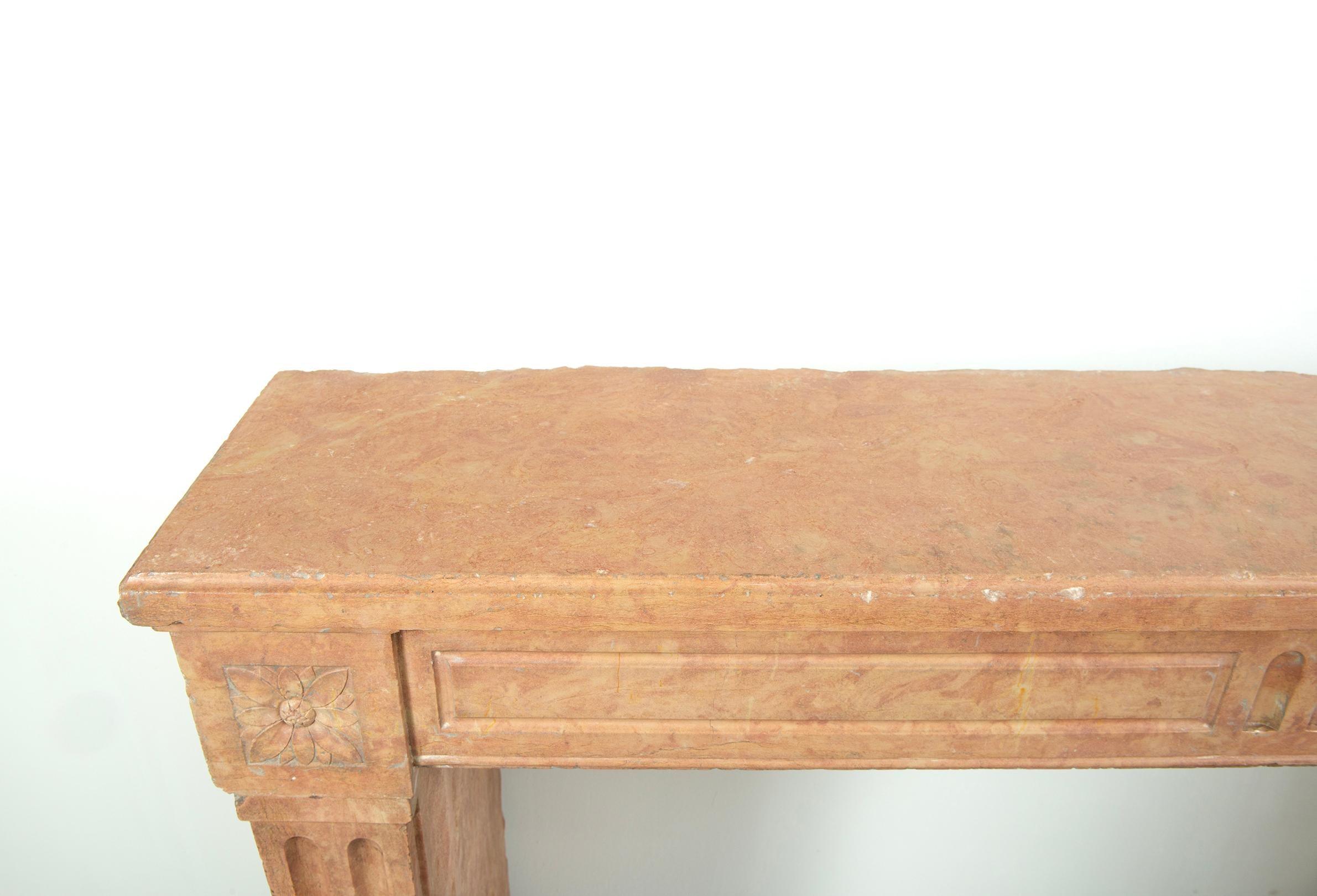 19th Century French Louis XVI Limestone Fireplace Mantelpiece For Sale