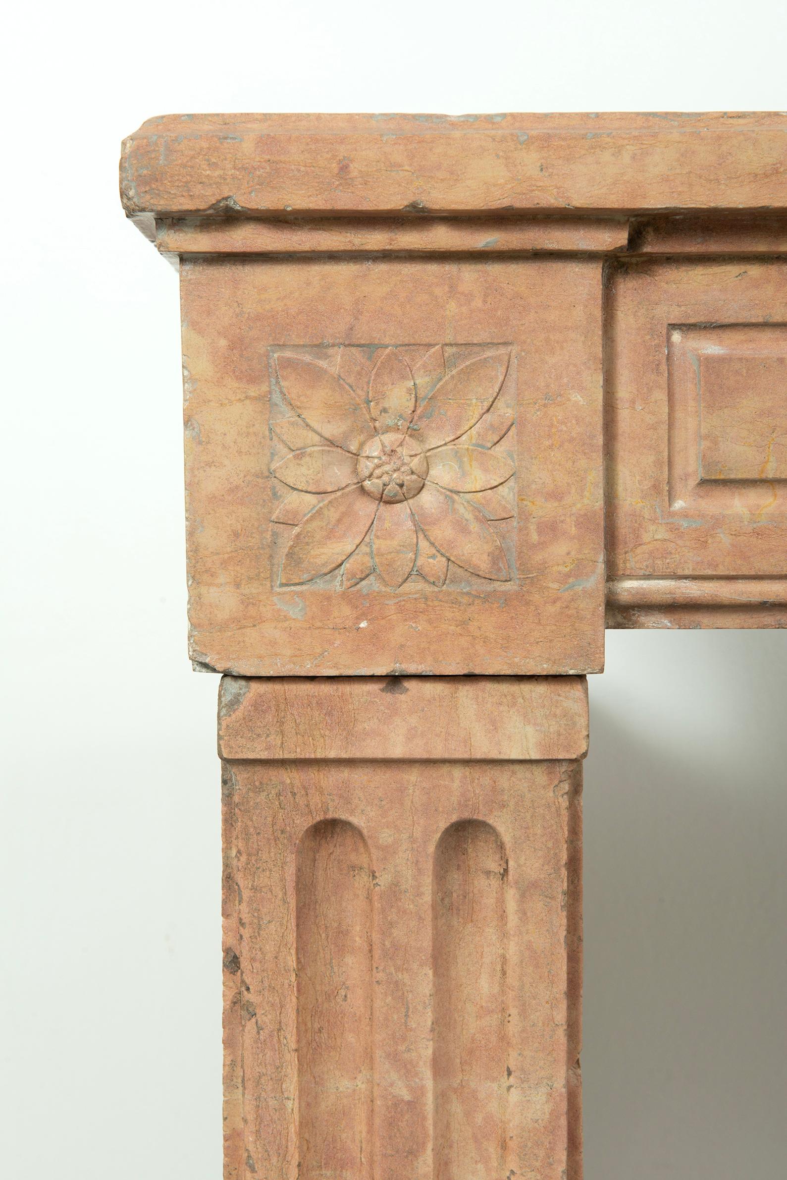 French Louis XVI Limestone Fireplace Mantelpiece For Sale 8