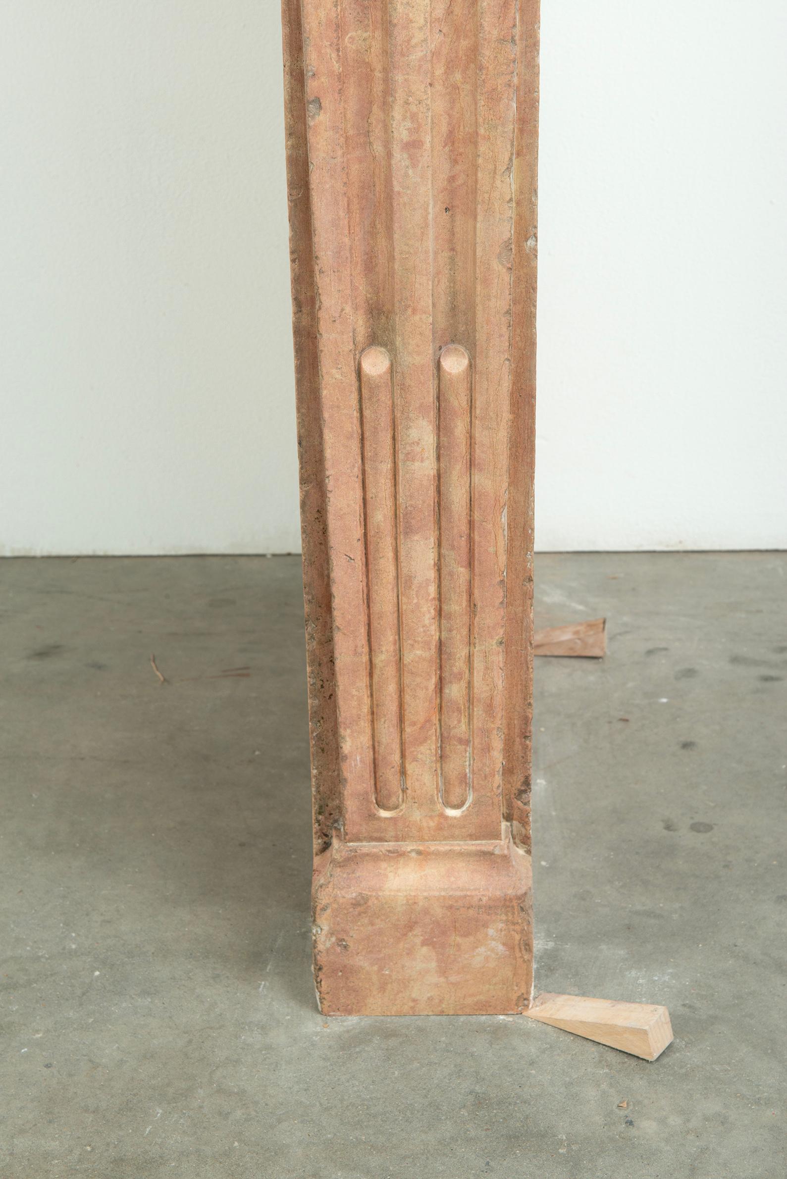French Louis XVI Limestone Fireplace Mantelpiece For Sale 14