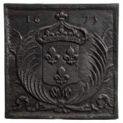 Antique Fireback / Backsplash " Arms of France"