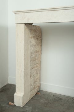 Antique French Limestone Fireplace Mantel