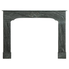 Dutch Louis XIV Fireplace Mantel in Bardiglio Grey Marble, 18th Century