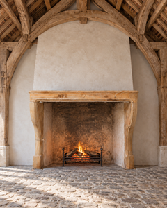 Monumental Antique French Louis XV Sandstone Fireplace Mantel