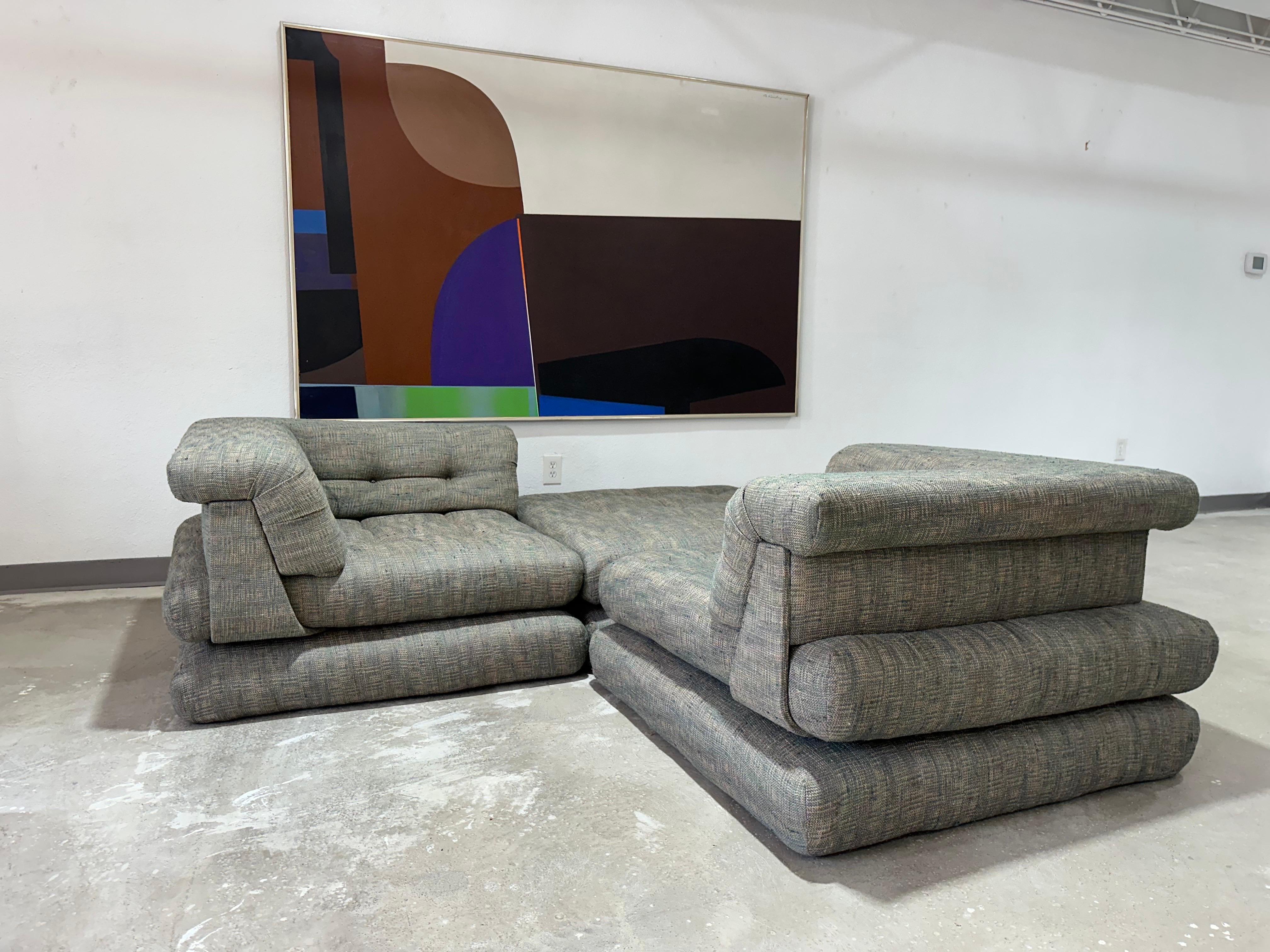 Mid-Century Modern 1st Edition Mah Jong Modular Sofa by Hans Hopfer for Roche Bobois c.1975 For Sale