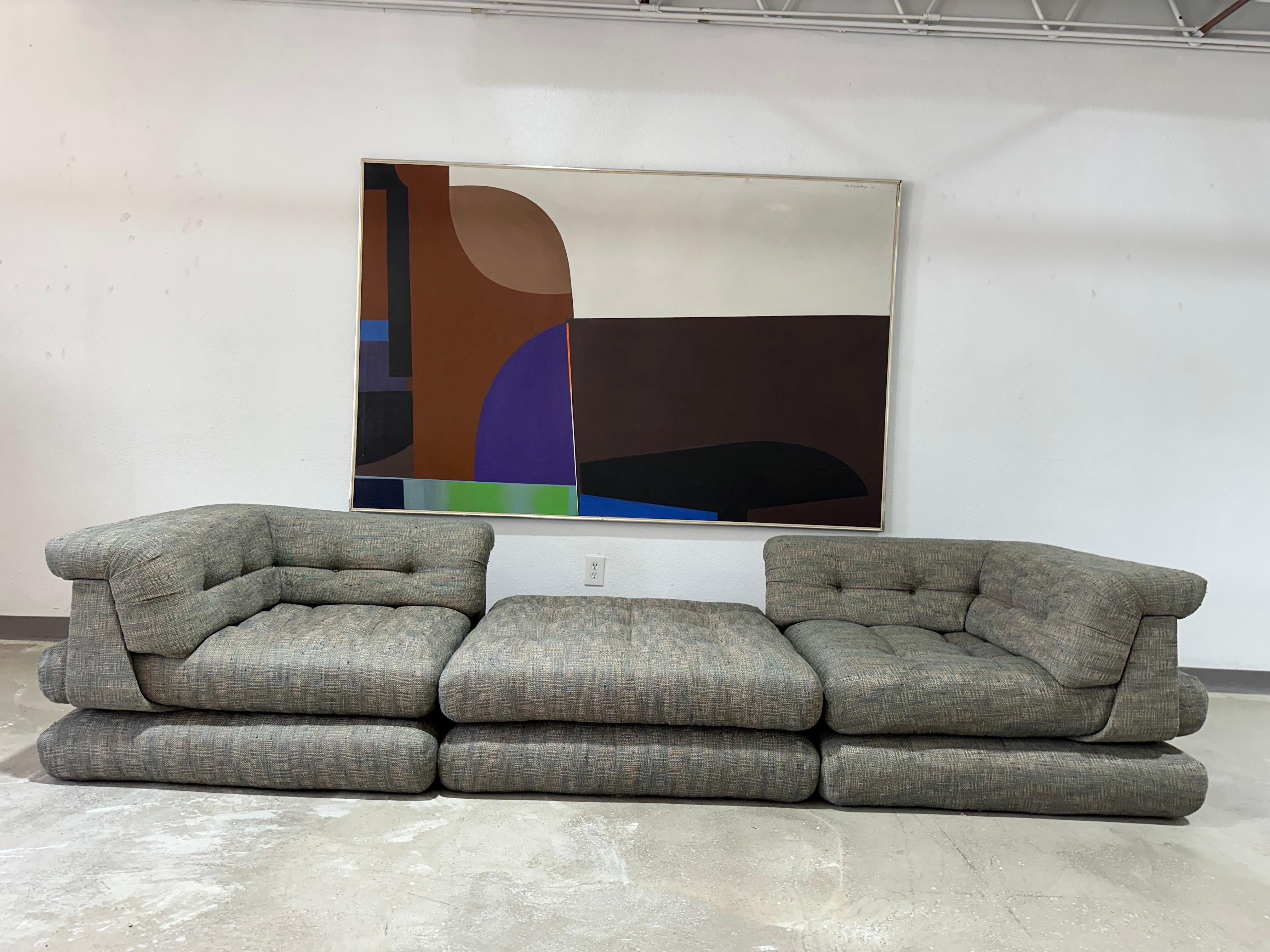 French 1st Edition Mah Jong Modular Sofa by Hans Hopfer for Roche Bobois c.1975 For Sale