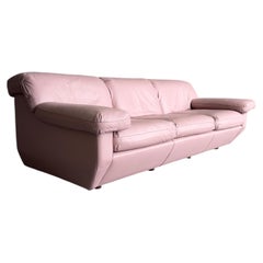 Postmodern 1990’s Sculptural Pink Leather Sofa