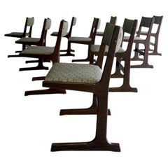 Set of 10 Mid Century Farstrup Cantilevered Oak Danish Dining Chairs c.1960's