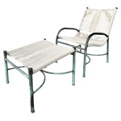 Set di sedie da salotto in bronzo patinato di Robert Lewis della prima metà del secolo scorso