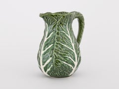Brocca vintage in ceramica Silea a forma di foglia di cavolo, Francia