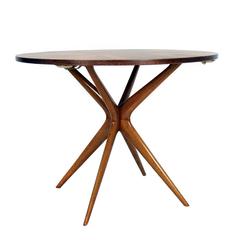 Game Table Made of Walnut, Italy, 1950s