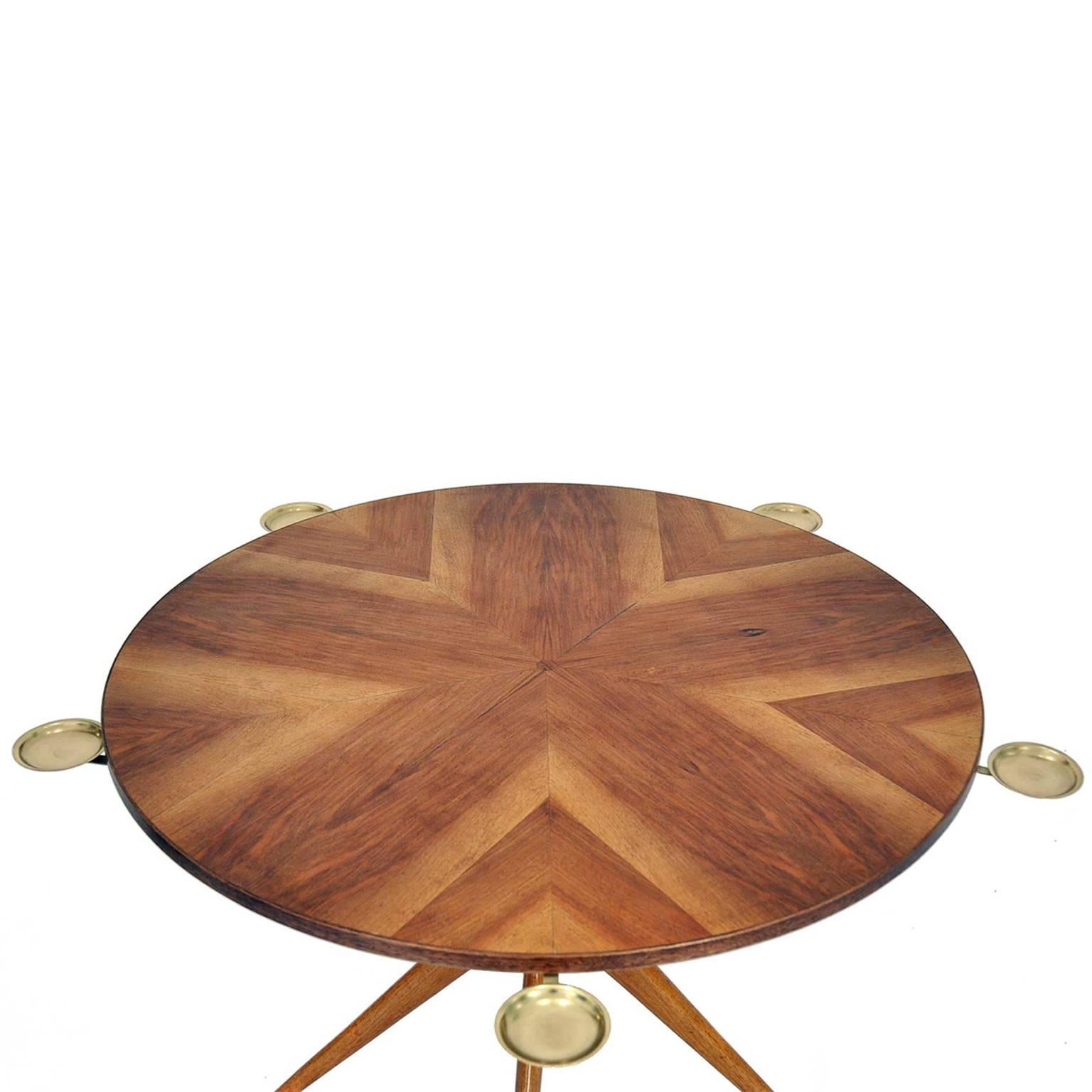 Mid-Century Modern Game Table Made of Walnut, Italy, 1950s