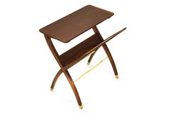 Newspaper Rack Walnut, Italy, 1950s