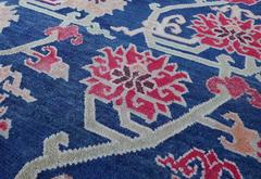 Old Tibetan Floral Scatter Rug Khaden with Ming Peony All-Over Design
