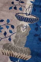 Chinese Art Deco Peking Large Format Area Rug Asymmetric Design