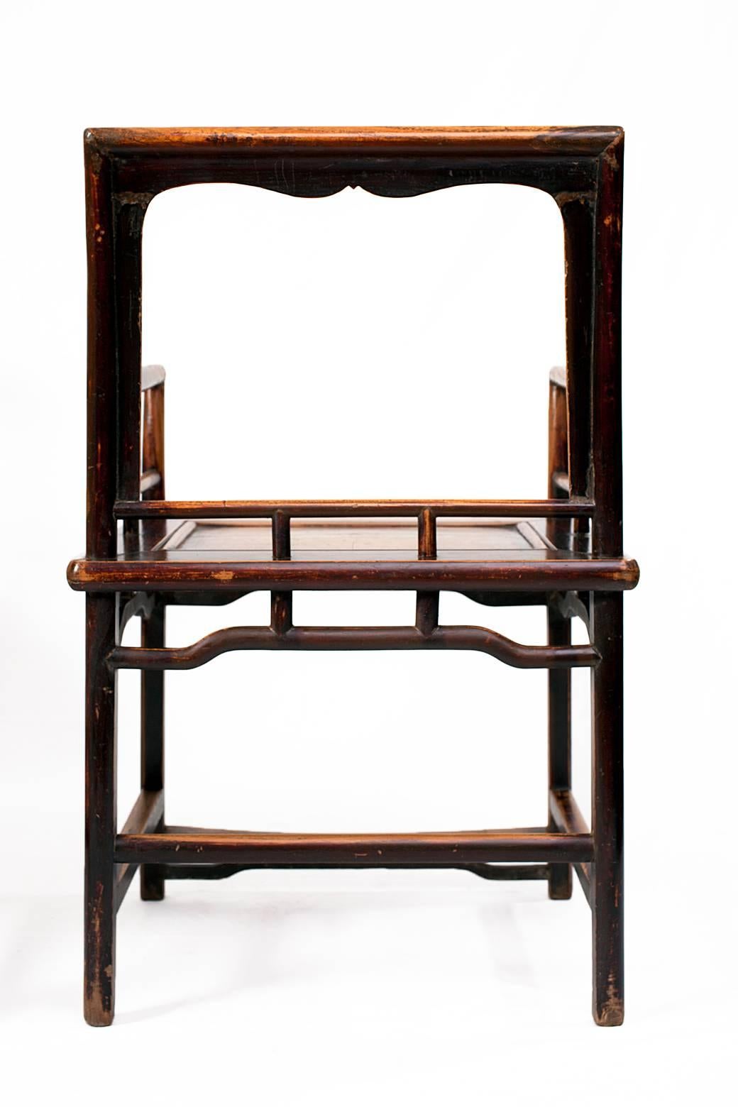 17th Century Set of Four Late Ming-Early Qing Chinese Rose-Back Chairs Meiguiyi For Sale