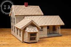 Folk Art Handcrafted Wooden Farmhouse Architectural Model