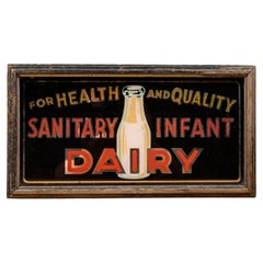 Illuminated Glass Storefront Sanitary Infant Dairy Sign