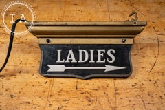 Antique Double-Sided ROG "Ladies" Lighted Directional Restroom Sign