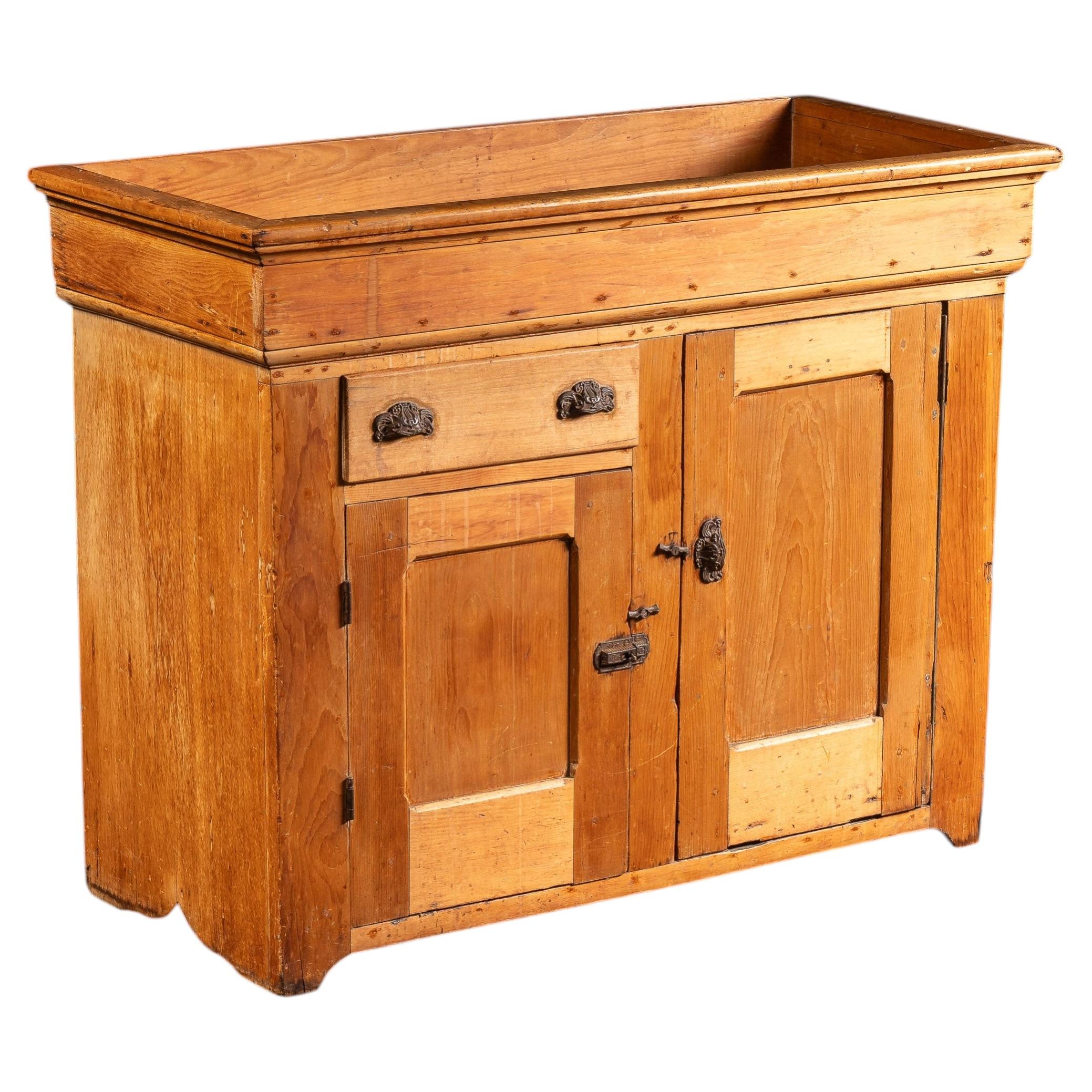 Early American Pine Dry Sink Cabinet