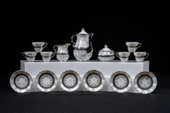 Vintage "SER10" Platinum Floral Tea Service Set for 6 by Sterling China