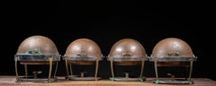 Set of Four Antique Copper Rolltop Chafer Servers
