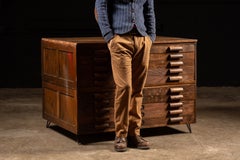Vintage Oak Double-Stack Flat File by K&E