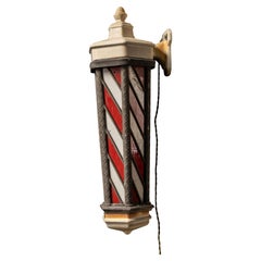 Antique No. 140 Lighted Koken Wall Mount Barber Pole