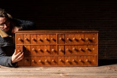 Early 20th Century "Practical Glove Holder" Oak Cabinet by A. N. Russell