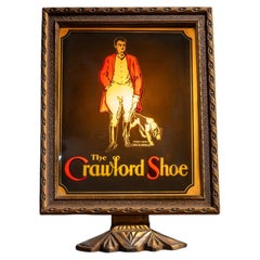 Antique Crawford Shoe ROG Lighted Flashing Sign Display
