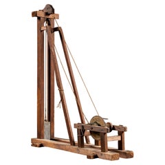 Antique Hand-Built Wooden Pile Driver Instructional Model