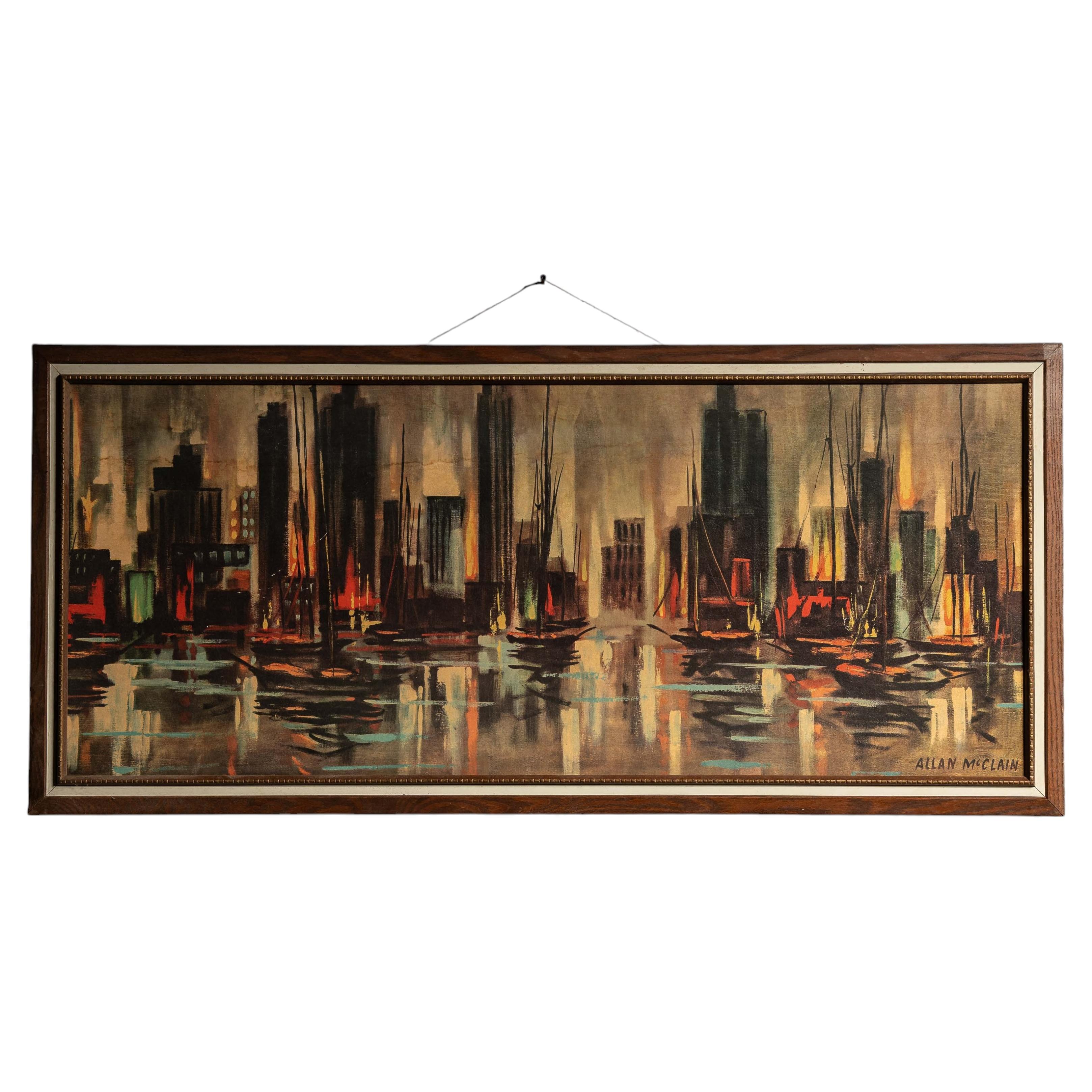 Metropolitan Harbor Gerahmter Lithografie-Druck von Allan McClain auf Karton