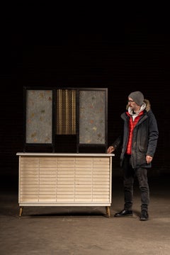 Mid-Century Decorative Japanese-Inspired Screen Cabinet