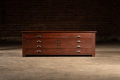 Massive Antique Flat File in Mahogany Red