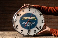 Vintage Greyhound Lines Depot Lighted Pam-Type Clock by Telechron