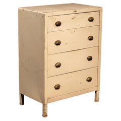 Vintage Metal Lowboy Dresser in Cream Enamel by Simmons