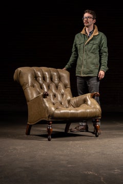 Vintage Tufted Sleepy Hollow Armchair in Brown