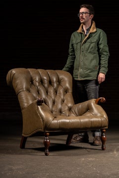 Vintage Tufted Sleepy Hollow Armchair in Brown
