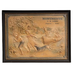 19th Century Embossed Advertising Relief for J. H. Long Monument Works