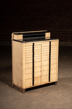 Vintage Art Deco Steel and Wood Dental Cabinet by American Cabinet