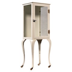 Antique Dental Cabinet With Cabriole Legs in White